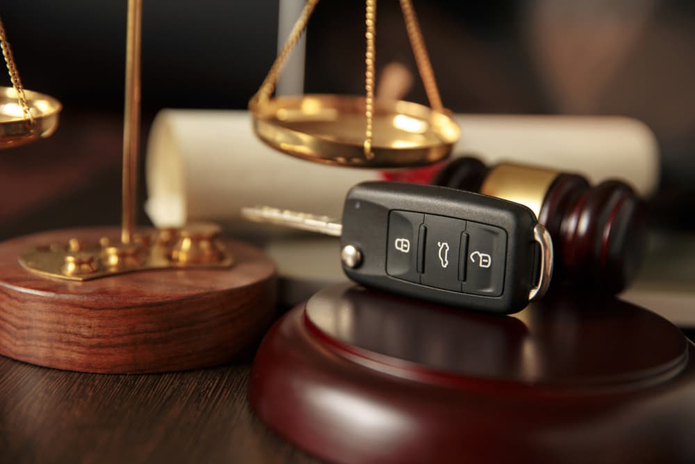 car keys on a legal desk